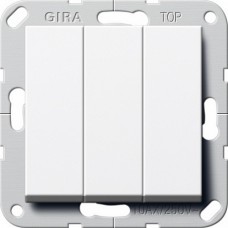 Gira S-55 Бел глянц Выключатель-переключатель 3-клавишный