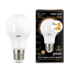 Gauss Лампа LED A60 10W E27 2700K step dimmable 1/10/50