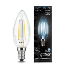 Gauss Лампа LED Filament Candle E14 7W 4100К 1/10/50