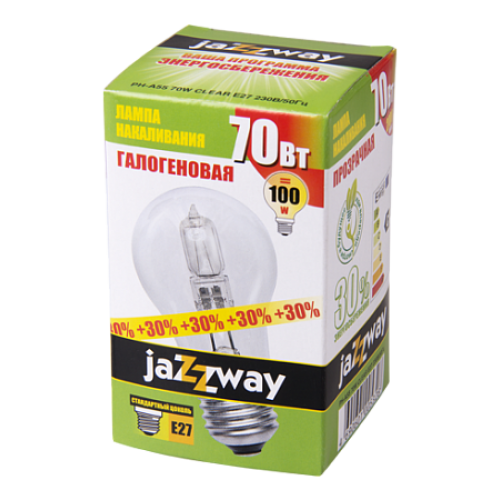 Jazzway Лампа галогенная PH - A55 70w clear E27 230/50Гц