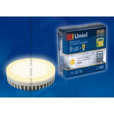 Uniel Лампа LED «таблетка» GX53 теплый белый свет, пластик