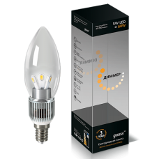 Gauss Лампа LED свеча для хрустальных люстр E14 5W 2700K DIMM
