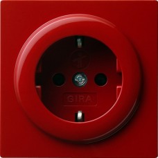 Gira S-Color Красный Розетка с з/к и защитой от детей