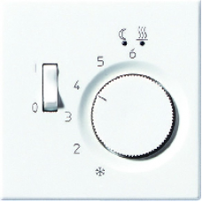 JUNG LS 990 Белая Накладка термостата комнатного с выключателем (мех TR231U, TR241U)