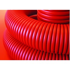 DKC Труба гибкая двустенная для кабельной канализации д.90мм, цвет красный, в бухте 50м., без протяжки