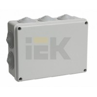 IEK Коробка КМ41243 распаячная для о/п 190х140х70 мм IP44 (RAL7035, 10 гермовводов)