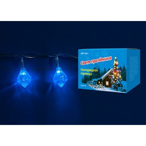 Uniel Гирлянда LED Брильянты с контроллером, 20 светодиодов, 2,8 м, синяя, IP20