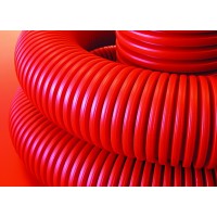 DKC Труба гибкая двустенная для кабельной канализации д.110мм, цвет красный, в бухте 100м., без протяжки