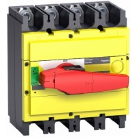 SE Compact INS/INV Выключатель-разъединитель INS400 4P красная рукоятка/желтая панель