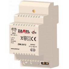 Zamel Блок питания импульсный 230VAC/24VDC 1200мА IP20 на DIN рейку 3мод