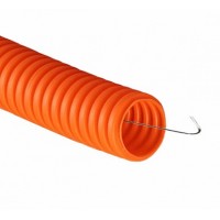 DKC Труба гофрированная ПНД легкая с протяжкой D=50mm (15m) оранжевая