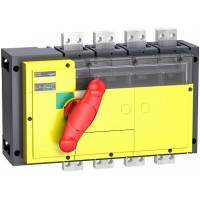 SE Compact INS/INV Выключатель-разъединитель INV1250 4P красная рукоятка/желтая панель