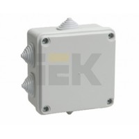 IEK Коробка КМ41234 распаячная для о/п 100х100х50мм IP55 (RAL7035, 6 гермовводов)