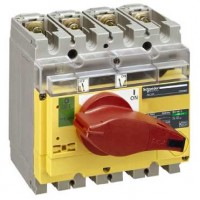 SE Compact INS/INV Выключатель-разъединитель INV100 3P красная рукоятка/желтая панель