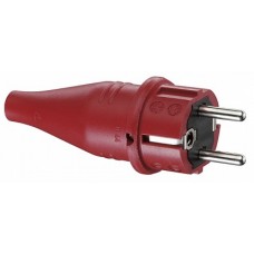 ABL Вилка с/з, резиновая, IP44, 16A, 2P+E, 250V, для кабеля сечением 1,5 мм2 (красный)