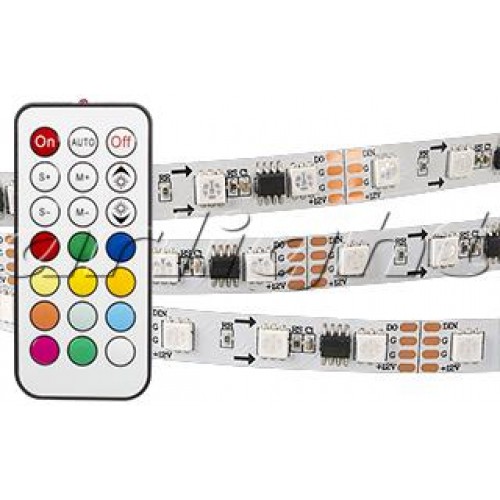 Arlight Лента SPI-5000-IR21B 12V RGB (5060,300 LED x3,1804, ПДУ)