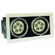 Briaton Светильник светодиодный карданный двойной 2х5Вт,тёплый белый,254х140х140/чёрный,рамка белая