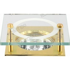 Comtech Amber Светильник галогеновый встраиваемый квадратный прозрачный HR51 1x50W GU5.3, золото