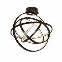 Favourite Teaser Люстра потолочная каркас темно-кофейного цвета, белый акриловый рассеиватель LED, вращающиеся кольца LED*56W, 3000K