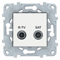 SE Unica New Бел Розетка R-TV/ SAT, оконечная