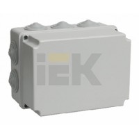 IEK Коробка КМ41246 распаячная для о/п 190х140х120 мм IP55 (RAL7035, 10 гермовводов)