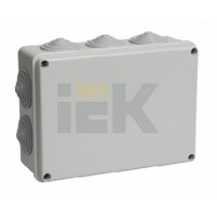 IEK Коробка КМ41244 распаячная для о/п 190х140х70 мм IP55 (RAL7035, 10 гермовводов)