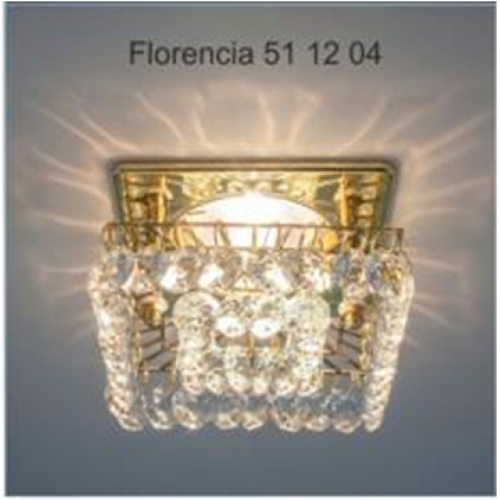 Italmac Florencia 51 12 04 Светильник штампованный с подвесным стеклом, основание золото, MR16