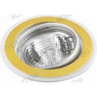 Comtech Corona Светильник галогеновый встраиваемый повор.MR16 1x50W GU5.3 никель/золото/никель