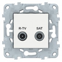 SE Unica New Бел Розетка R-TV/SAT, проходная