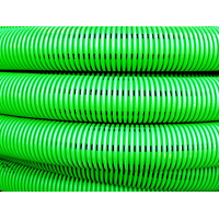 DKC Труба гибкая двустенная дренажная д.200мм, класс SN8, перфорация 360град., цвет зеленый