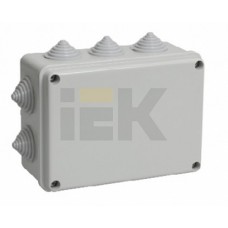 IEK Коробка КМ41241 распаячная для о/п 150х110х70 мм IP44 (RAL7035, 10 гермовводов)