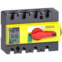 SE Compact INS/INV Выключатель-разъединитель INS125 4P красная рукоятка/желтая панель