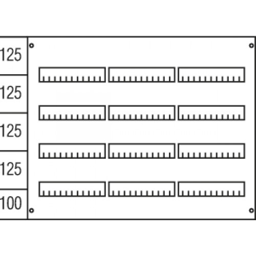 ABB Пластрон размером 600х750мм с прорезями 3 ряда , 4 рейки