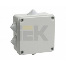 IEK Коробка КМ41233 распаячная для о/п 100х100х50мм IP44 (RAL7035, 6 гермовводов)