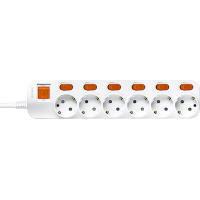 Anam Legrand e-Fren 6 Удлинитель с выключателем+ индивидуальным выкл.,шнур 1.5м, 16A, 250V
