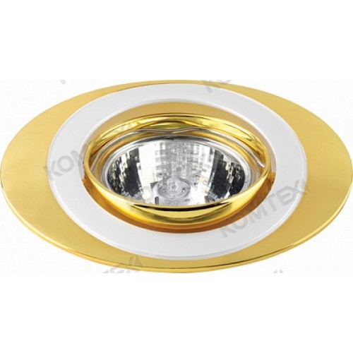 Comtech Saturn Светильник галогеновый встраиваемый повор.MR16 1x50W GU5.3 золото/никель/золото