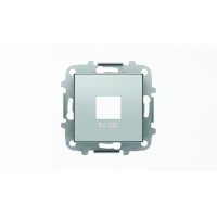 ABB SKY Серебристый алюминий Накладка для механизмов зарядного устройства USB, арт.8185