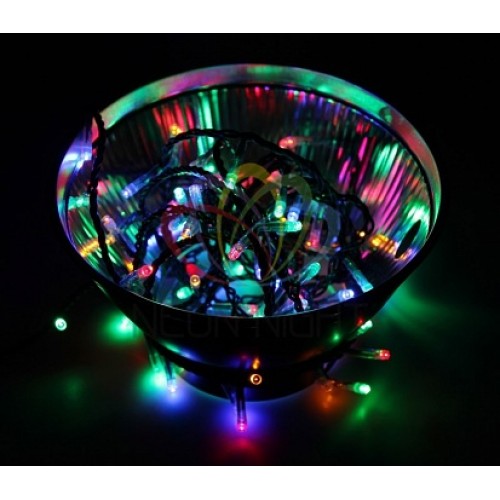 NEON-NIGHT Гирлянда "Твинкл Лайт" 10 м, темно-зеленый ПВХ, 80 LED, цвет мультиколор