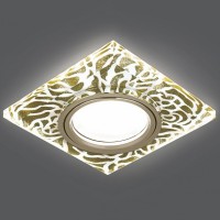 Gauss Светильник Backlight Gu5.3 LED 2700K 1/40 квадрат, золотой узор/золото