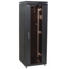 IEK ITK Шкаф сетевой 19" LINEA N 18U 600х600 мм стеклянная передняя дверь черный