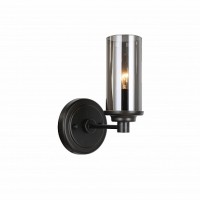 Favourite Kiara Светильник настенный металл окрашен в черный цвет, стеклянные плафоны дымчато-серого цвета 1*E14*40W