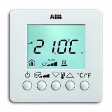 ABB 6138/11-84-500 Терморегулятор для фэнкойла с дисплеем, накладной монтаж, альпийский белый
