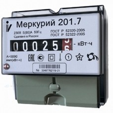 Меркурий Электросчетчик 201.7 на DIN-рейку 5-60А/220В 1Ф 1т. Механика