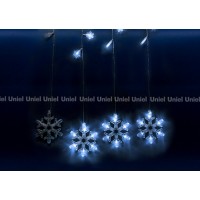 Uniel ULD-E2706-100/DTA WHITE IP20 SNOWFALL Занавес светодиодный фигурный с контроллером «Снегопад». 10 нитей. 100 светодиодов. Размер 2,7х0,6м. Цвет