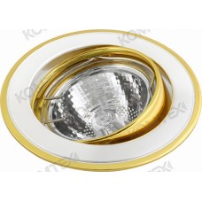 Comtech Corona Светильник галогеновый встраиваемый повор.MR16 1x50W GU5.3 золото/никель/золото