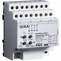 Gira KNX Реле / Устройство управления жалюзи 4/2-кан, 16 A тип REG plus