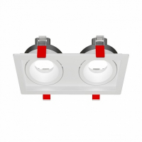 Varton Рамка для модульного светильника FLEX 50 11 двойная встраиваемая 110х220х55мм RAL9010 поворотная