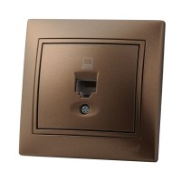 MIRA Розетка компьютерная светло-коричневый  перламутр со вставкой (10шт/120шт)