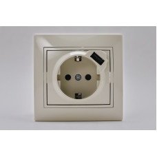 MIRA Розетка с/з + USB разъём крем (10шт/120шт)