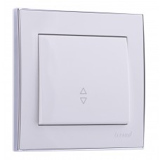 RAIN Выключатель проходной белый с  бок. вст. хром (10шт/120шт)